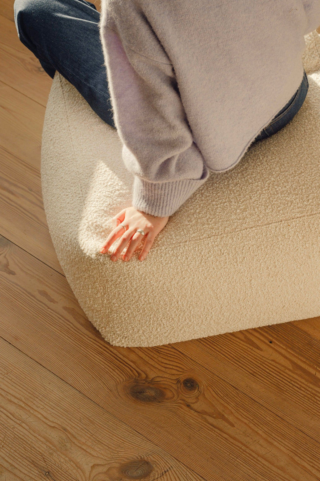 Puf Keno - Nube Beige Boucle