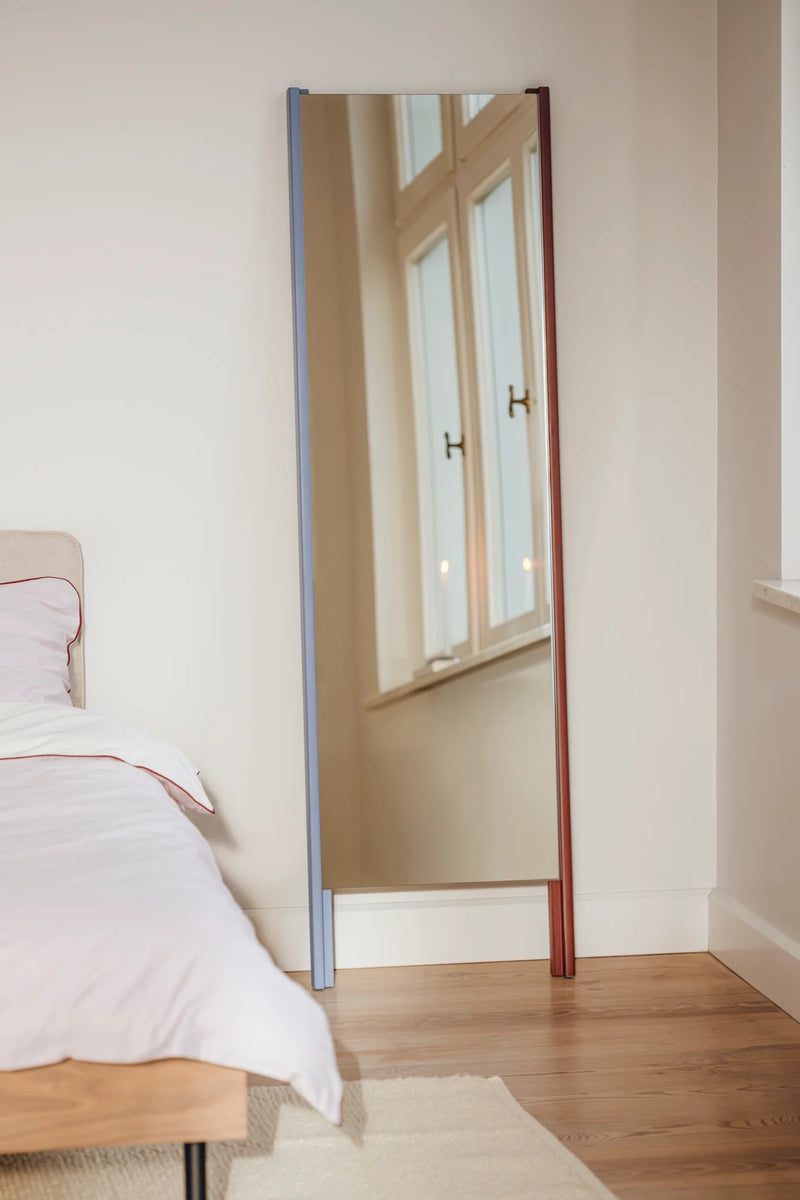 Mon Mirror - Auburn Red & Frosty Blue