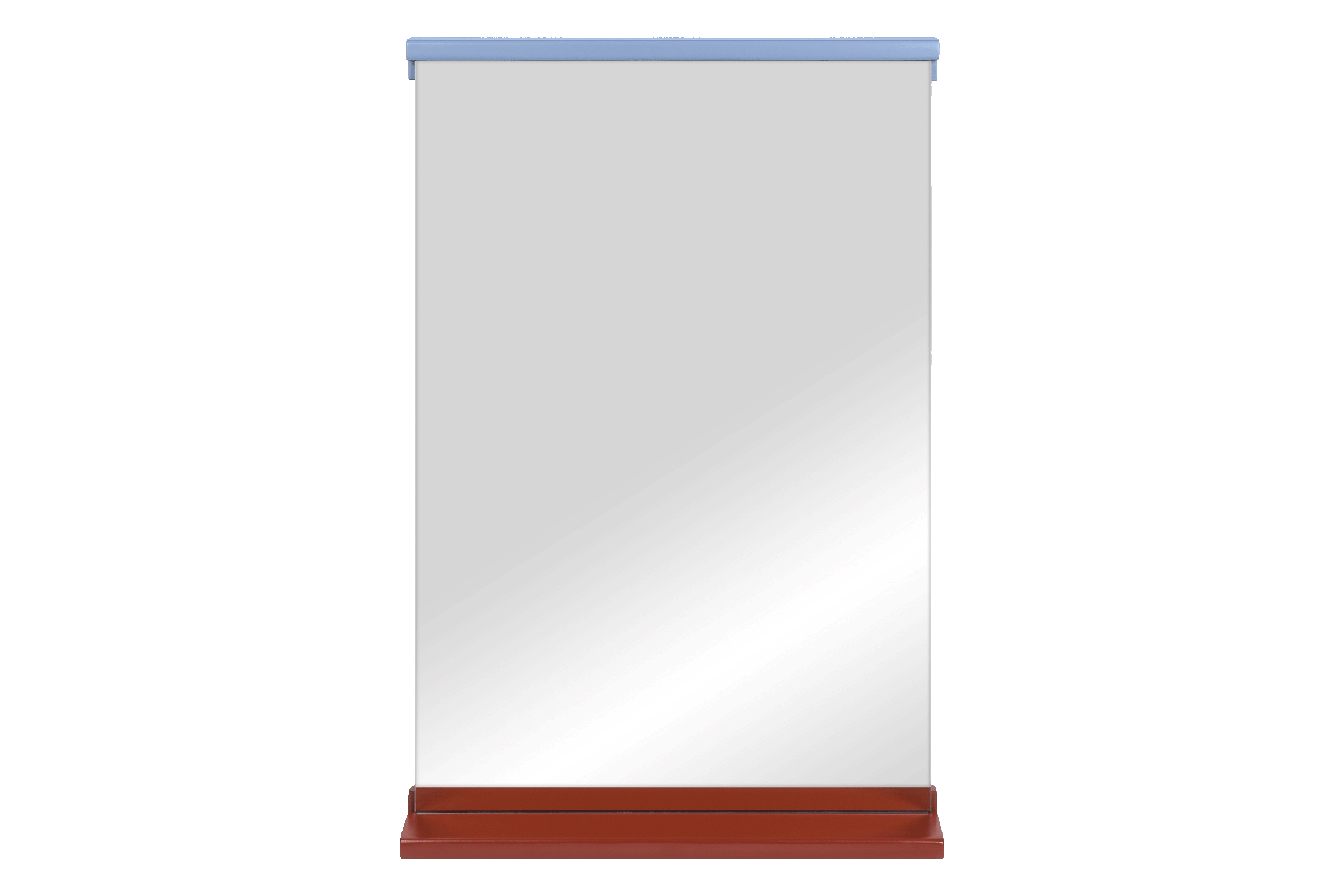 Lun Wall Mirror - Auburn Red & Frosty Blue