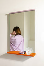 Lun Wall Mirror - Orange Peel & Pale Violet