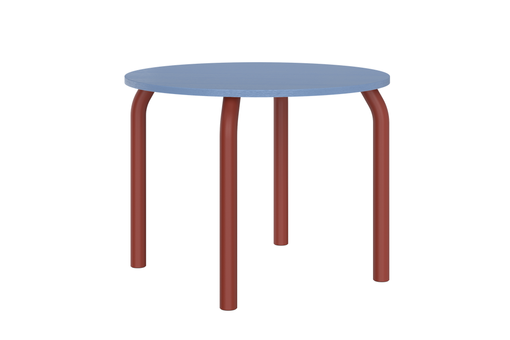 Meko Table - Small - Frosty Blue Top/Auburn Red Legs