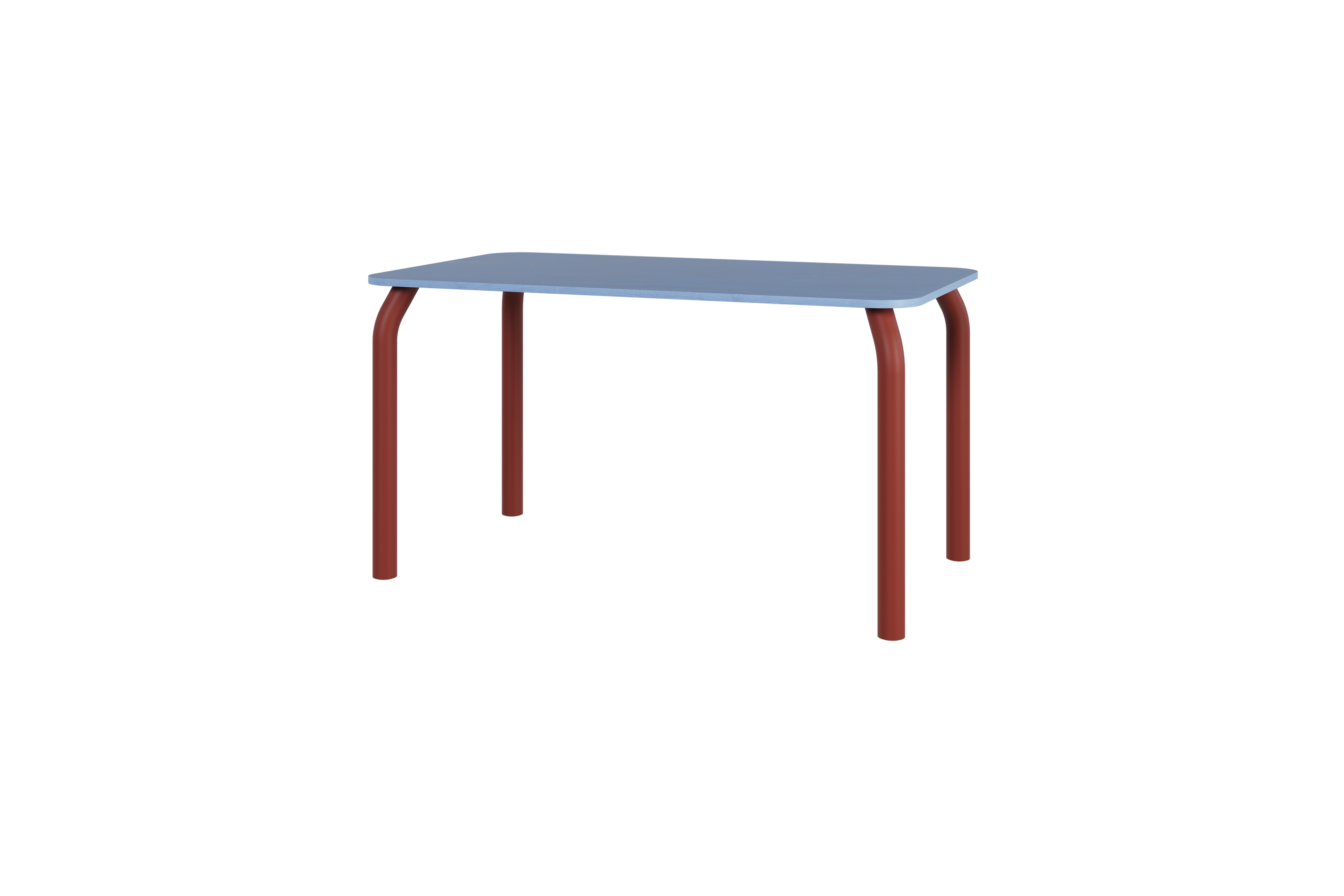 Meko Table - Large - Frosty Blue Top/Auburn Red Legs