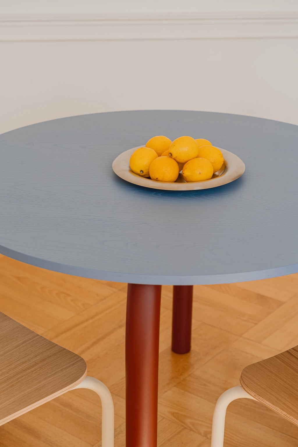 Meko Table - Small - Frosty Blue Top/Auburn Red Legs