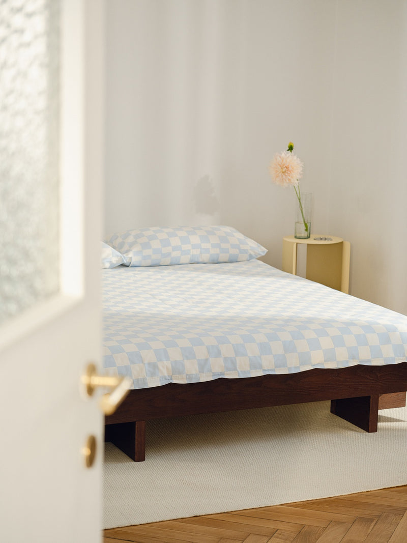 Taie D'Oreiller Plu - Baby Blue & Classic White