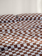 Funda De Almohada Plu - Baby Blue & Cocoa Brown