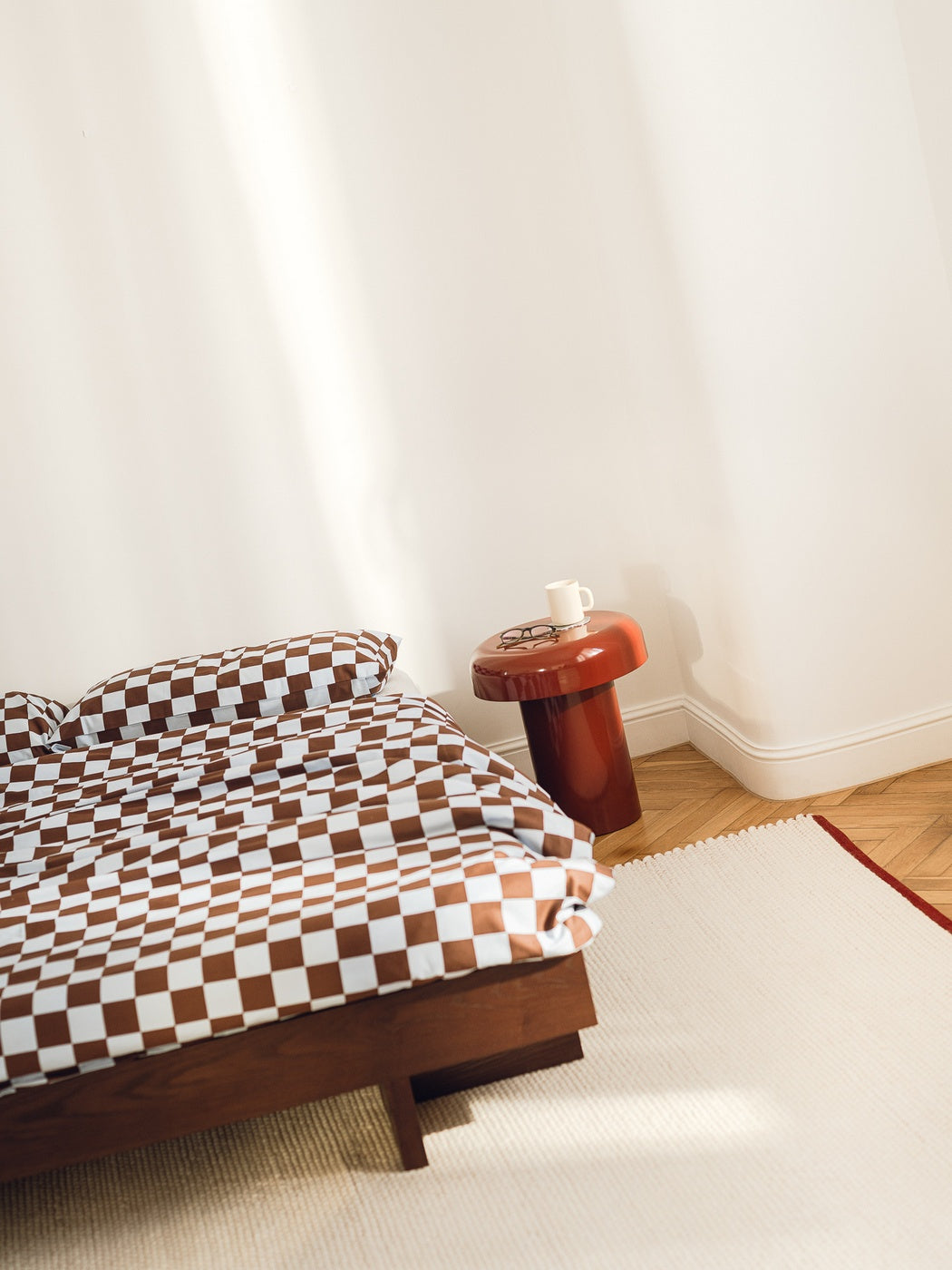 Plu Duvet Cover - Baby Blue & Cocoa Brown