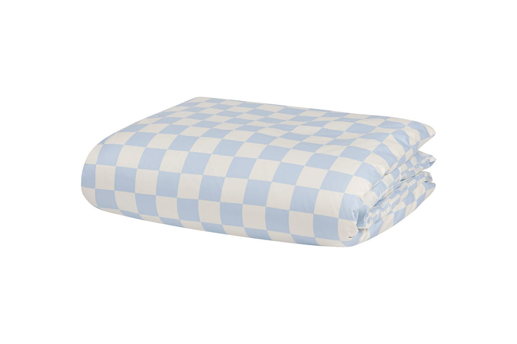 Plu Duvet Cover - Baby Blue & Classic White
