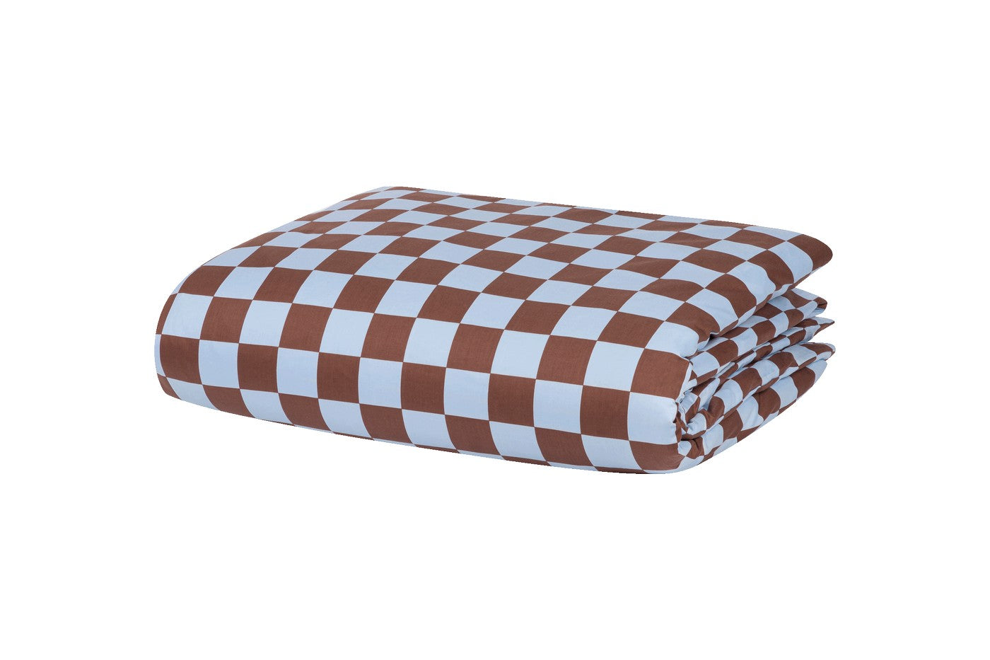 Plu Duvet Cover - Baby Blue & Cocoa Brown