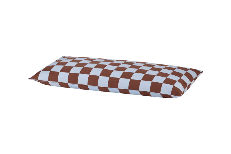 Taie D'Oreiller Plu - Baby Blue & Cocoa Brown