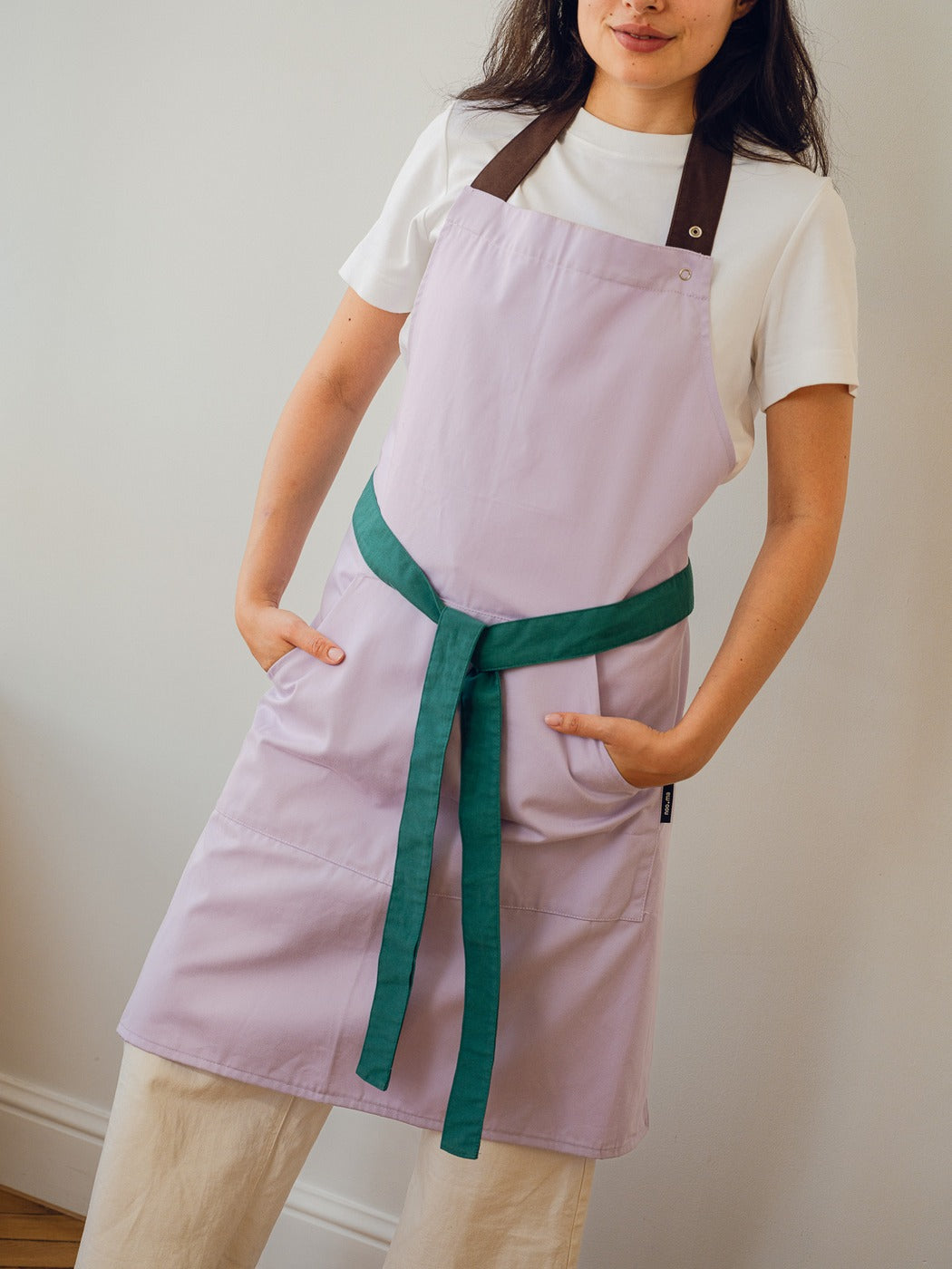 Delantal Rubi - Lavender‚ Green & Brown