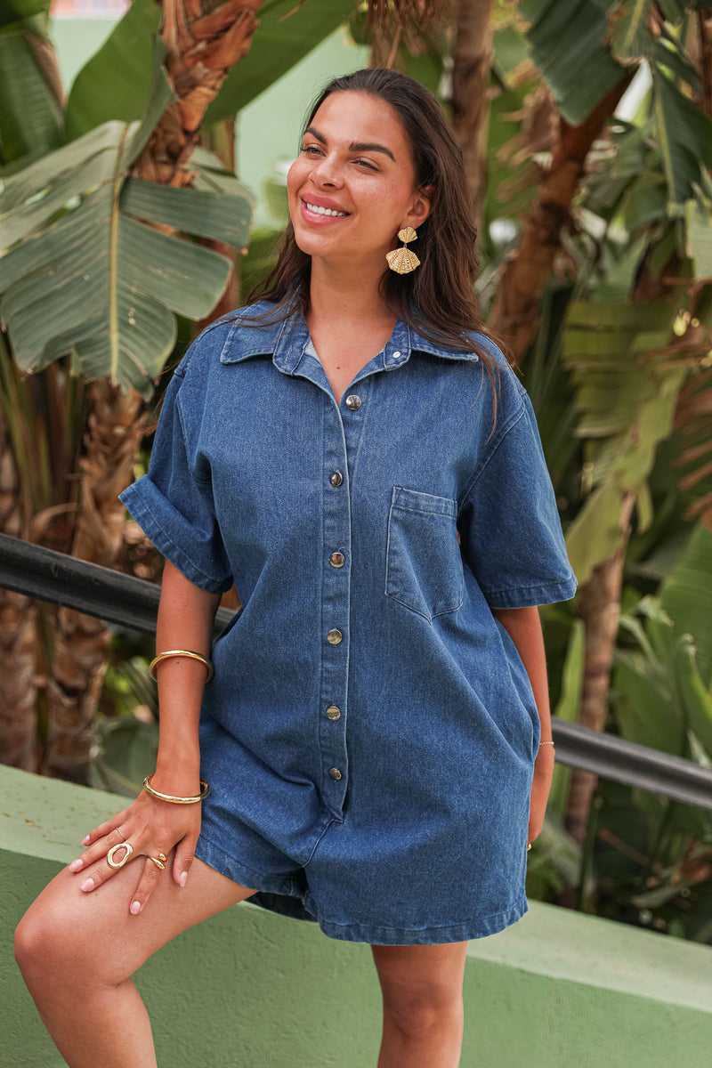 NORTH Bleu - Combishort Jean