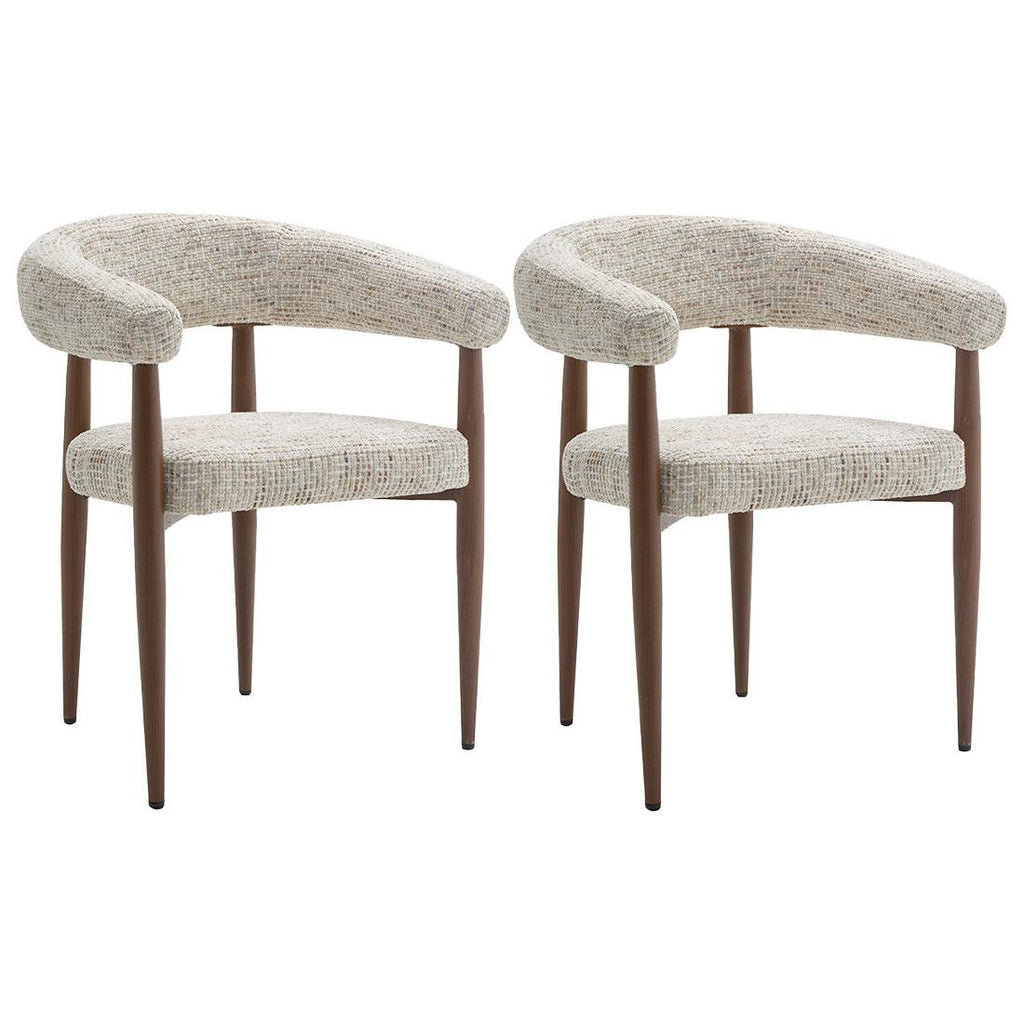 Nour - Pack De 2 Sillones - Tejido Jaspeado - Beige