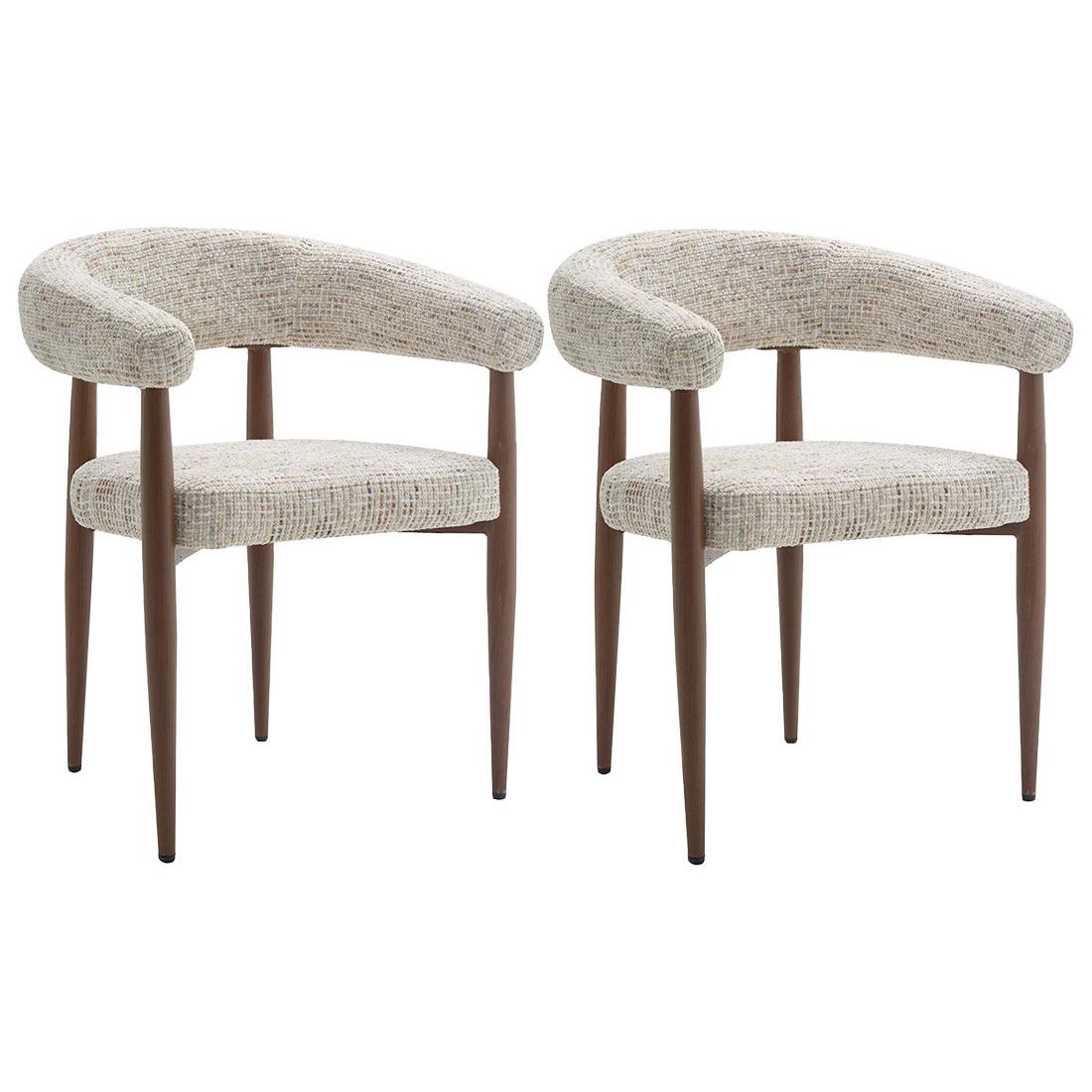 Nour - Pack De 2 Sillones - Tejido Jaspeado - Beige