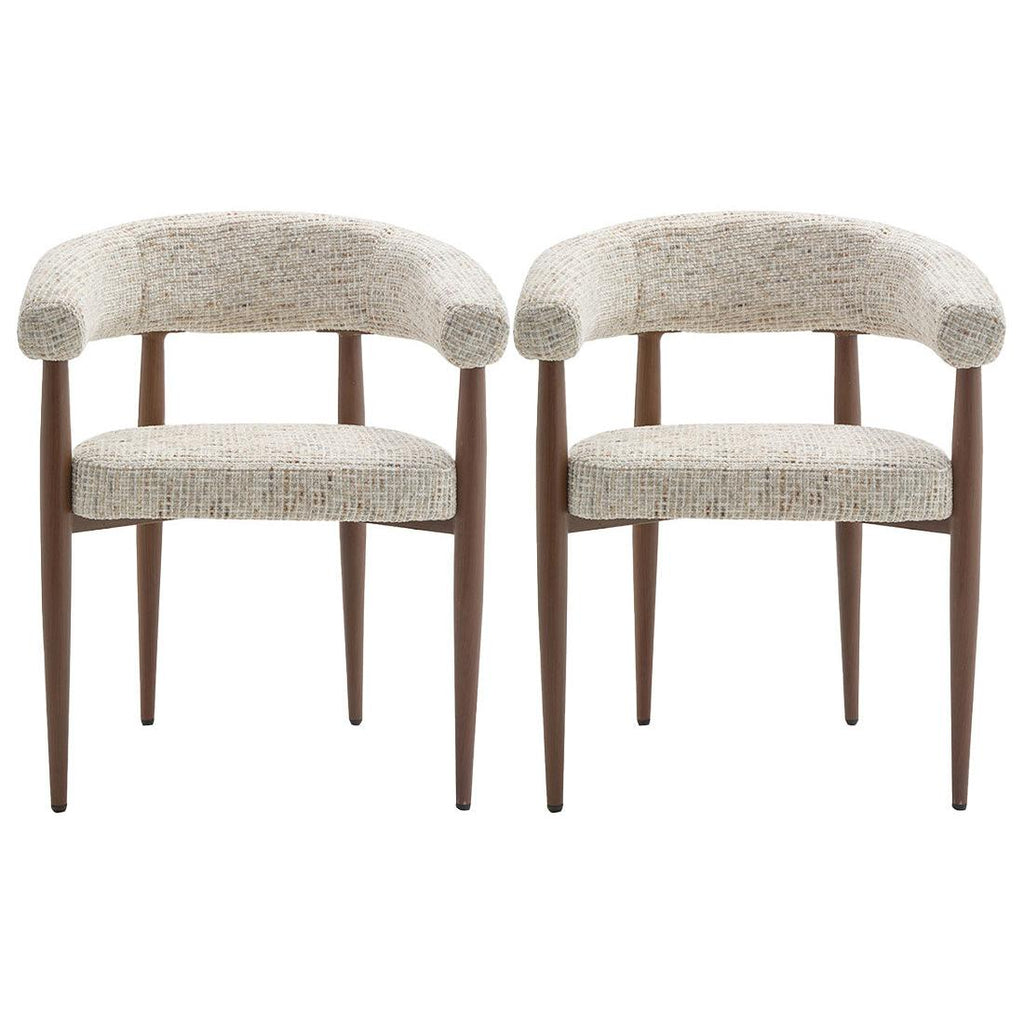 Nour - Pack De 2 Sillones - Tejido Jaspeado - Beige