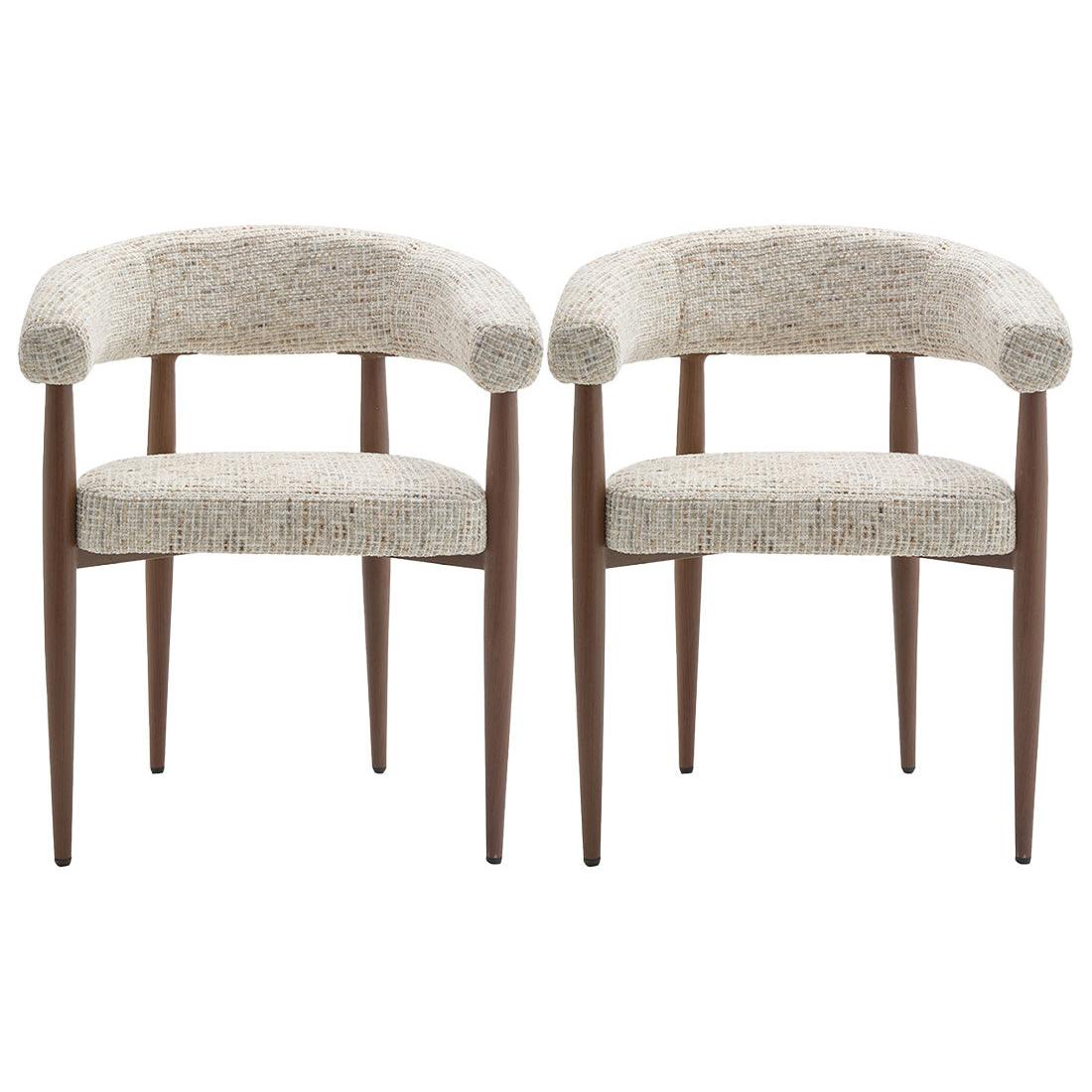 Nour - Pack De 2 Sillones - Tejido Jaspeado - Beige