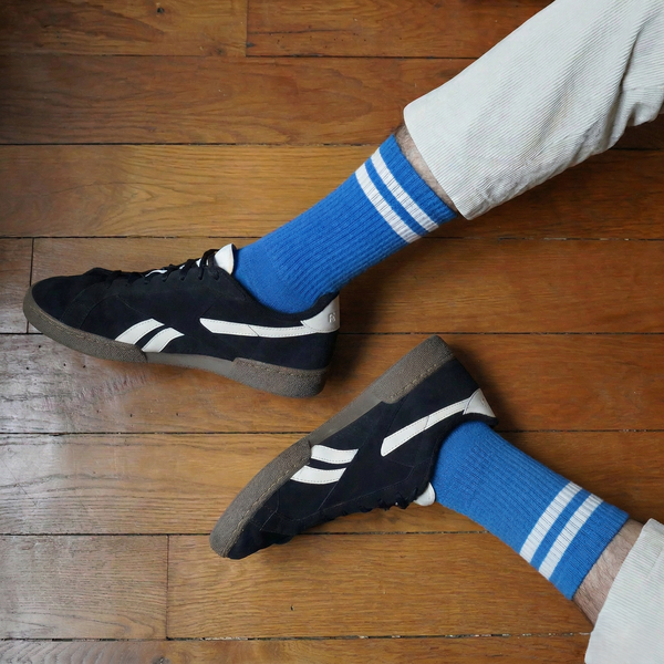 Tennissocken aus Bio-Baumwolle – Blau und Weiß