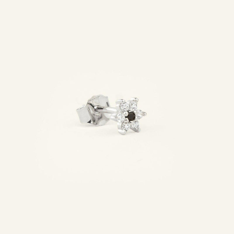 Boucle d'oreille puce argent serties de pierres de zircons