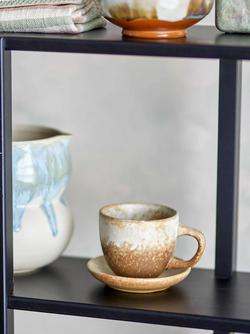 Brenta - Tasse Avec Soucoupe - Naturel - Grès