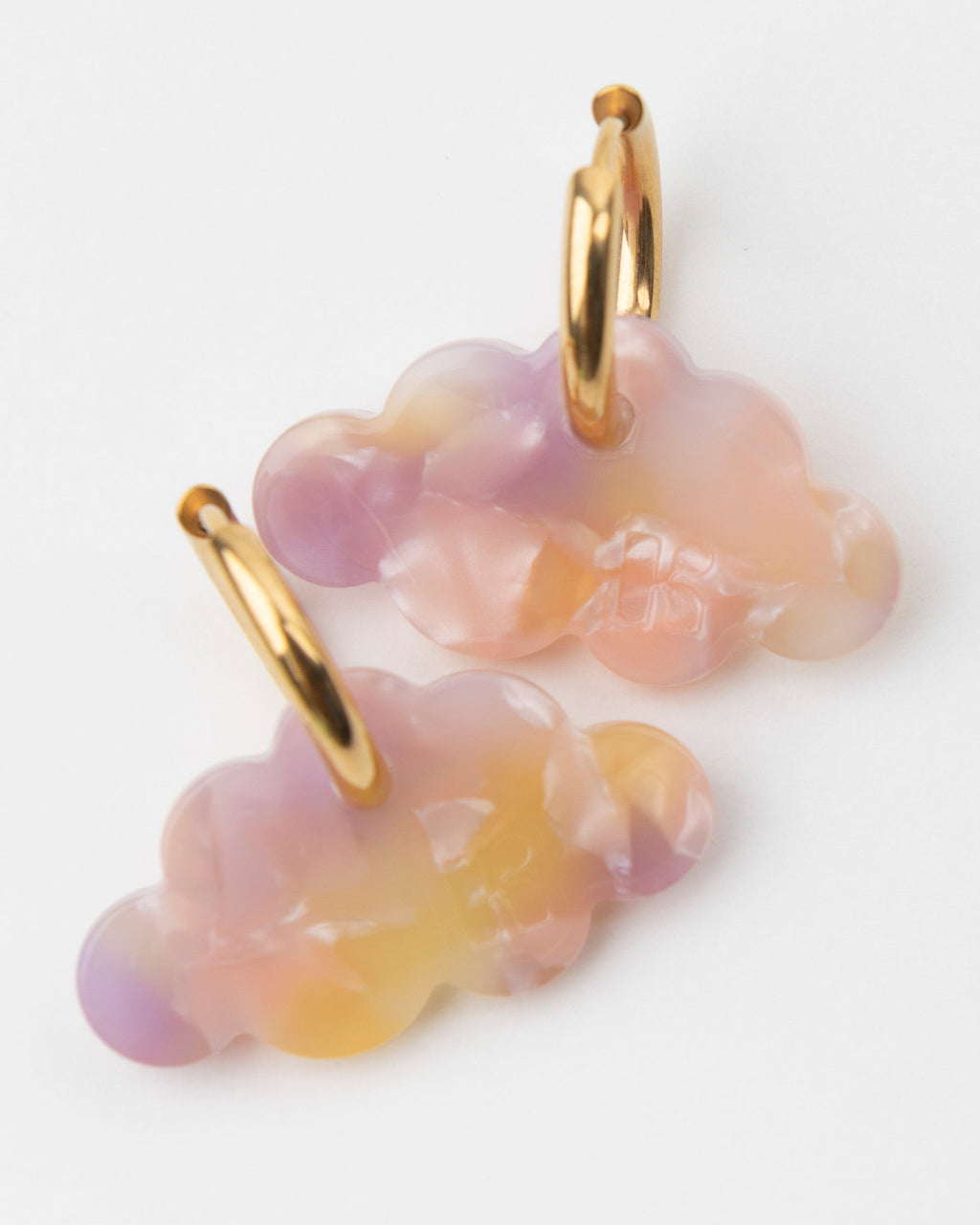 Boucles D'Oreilles Nuage - Rose Orangé
