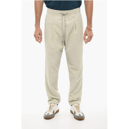 Pantalon Nylon Single-Pleat With Elastic Waistband