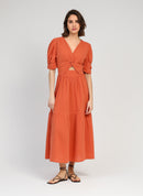 Odouma Terracotta Midi Dress