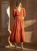 Odouma Terracotta Midi Dress