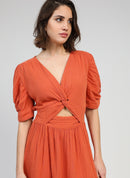 Odouma Terracotta Midi Dress