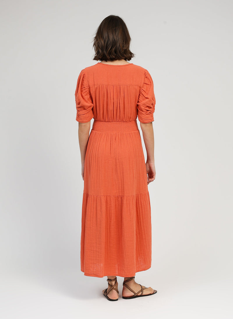 Odouma Terracotta Midi Dress