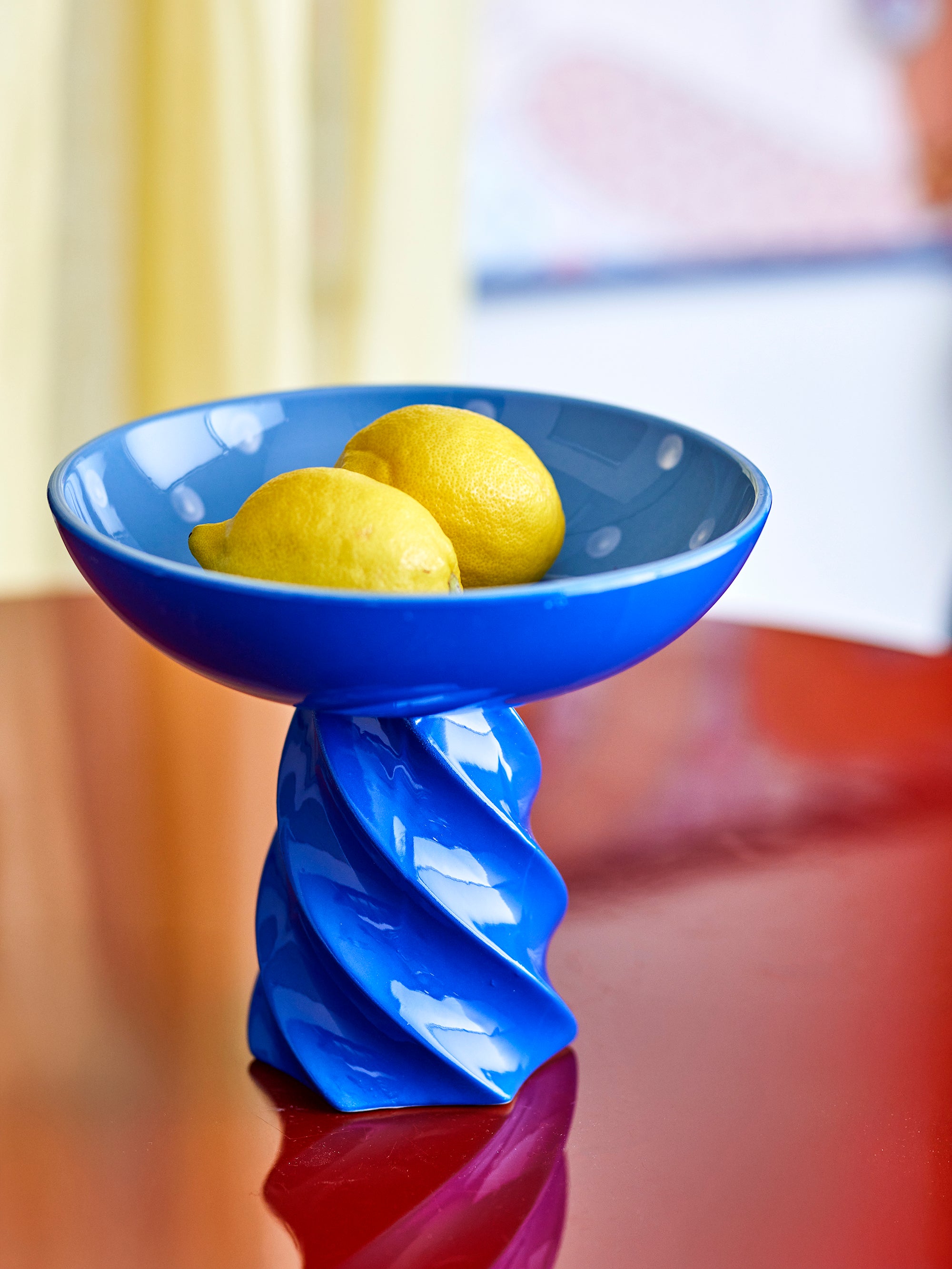 Riley - Pedestal Bowl - Blue - Stoneware
