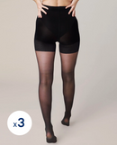 Pack De 3 - Le Collant Parfait - Shorty Sculptant - Noir - 40 Deniers