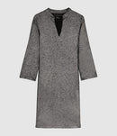 Majestic Filatures - Robe Col Tunisien Lin Noir Métallisé - Femme