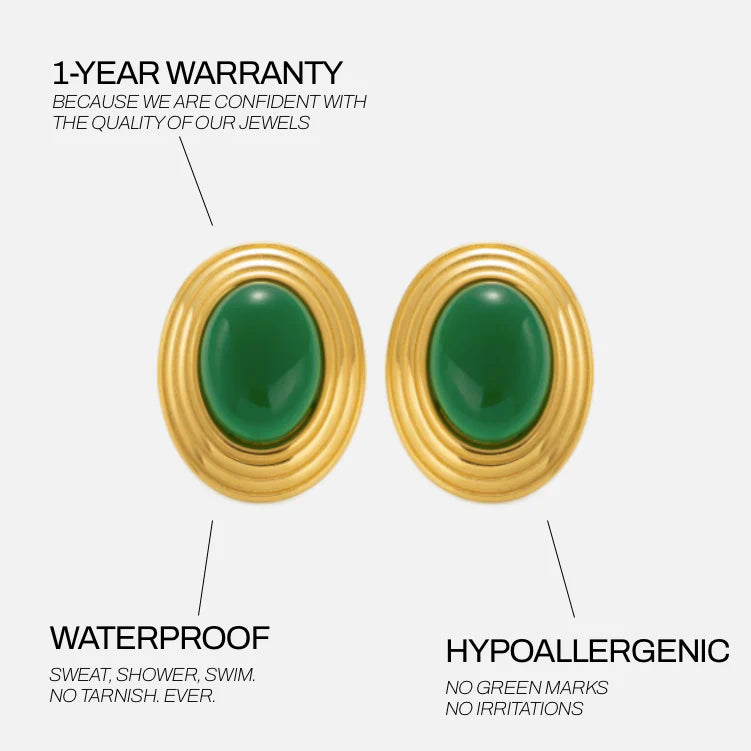 Boucles D'Oreilles Old Money Vert