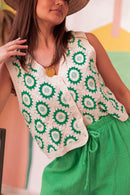 OLGA Vert - Gilet Crochet