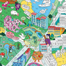 Affiche Bordeaux OMY colorée – scènes de marché, fleuve et églises à colorier