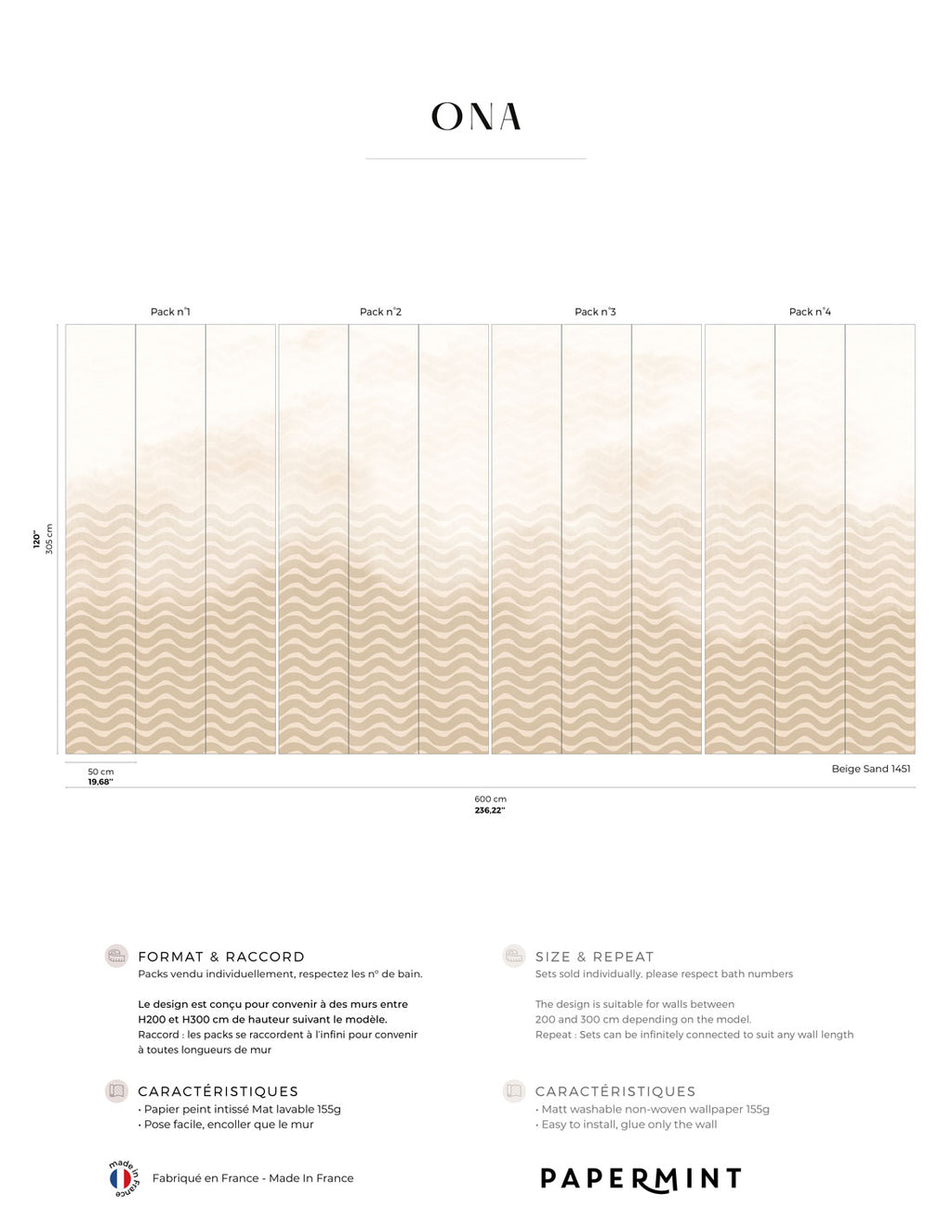 Muralmålning Ona - Beige Sand