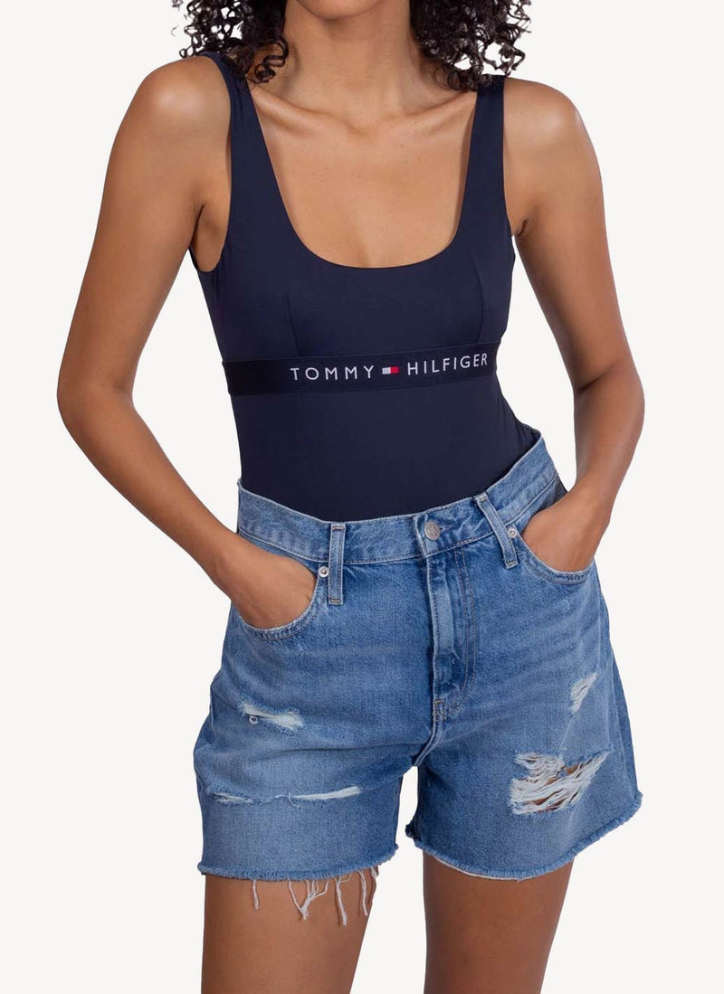 Tommy Hilfiger - Maillot De Bain Une Pièce Original À Col Carré - Desert Sky - Femme