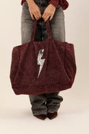 BAG ANGIE BURGUNDY / SEQUIN ARGENT - ONE TEE