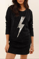ROBE ANGIE CARBONE / SEQUIN ARGENT XS - ONE TEE