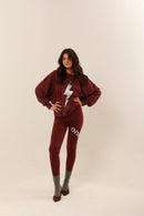 SWEAT ANGIE BURGUNDY / SEQUIN ARGENT S/M - ONE TEE