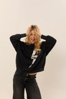 SWEAT ANGIE CARBONE / SEQUIN ARGENT S/M - ONE TEE