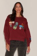 SWEAT OLYMPE BURGUNDY S/M - ONE TEE
