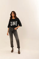 T - SHIRT ALAN CARBONE / SEQUIN ARGENT XS - ONE TEE