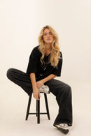 T - SHIRT ANGIE BLACK / SEQUIN NOIR XS - ONE TEE