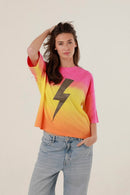 T - SHIRT ANGIE DIP DYE PINK XS - ONE TEE