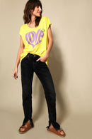T - SHIRT ANNA LIN YELLOW XS - ONE TEE