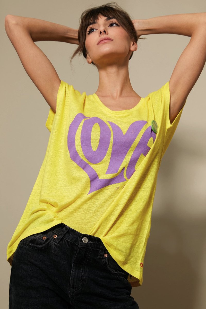 T - SHIRT ANNA LIN YELLOW XS - ONE TEE