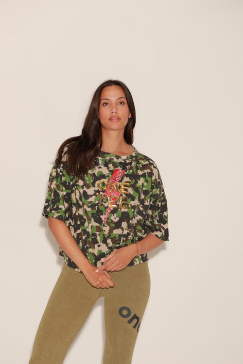 AVA CAMOUFLAGE T-SHIRT CAMOUFLAGE XS - ONE TEE