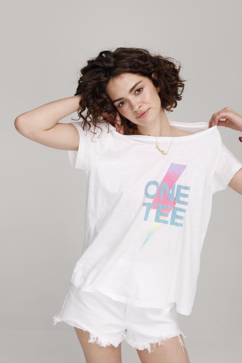 T - SHIRT AVA TIE BLANC XS - ONE TEE
