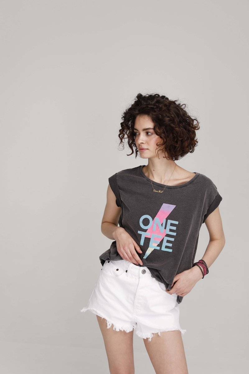T - SHIRT AVA TIE CARBONE XS - ONE TEE