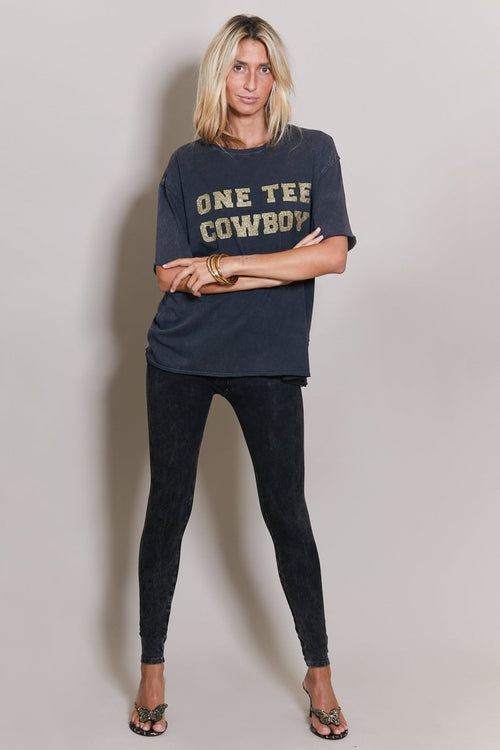 T - SHIRT CHARLY PRINT GOLD CARBONE XS - ONE TEE